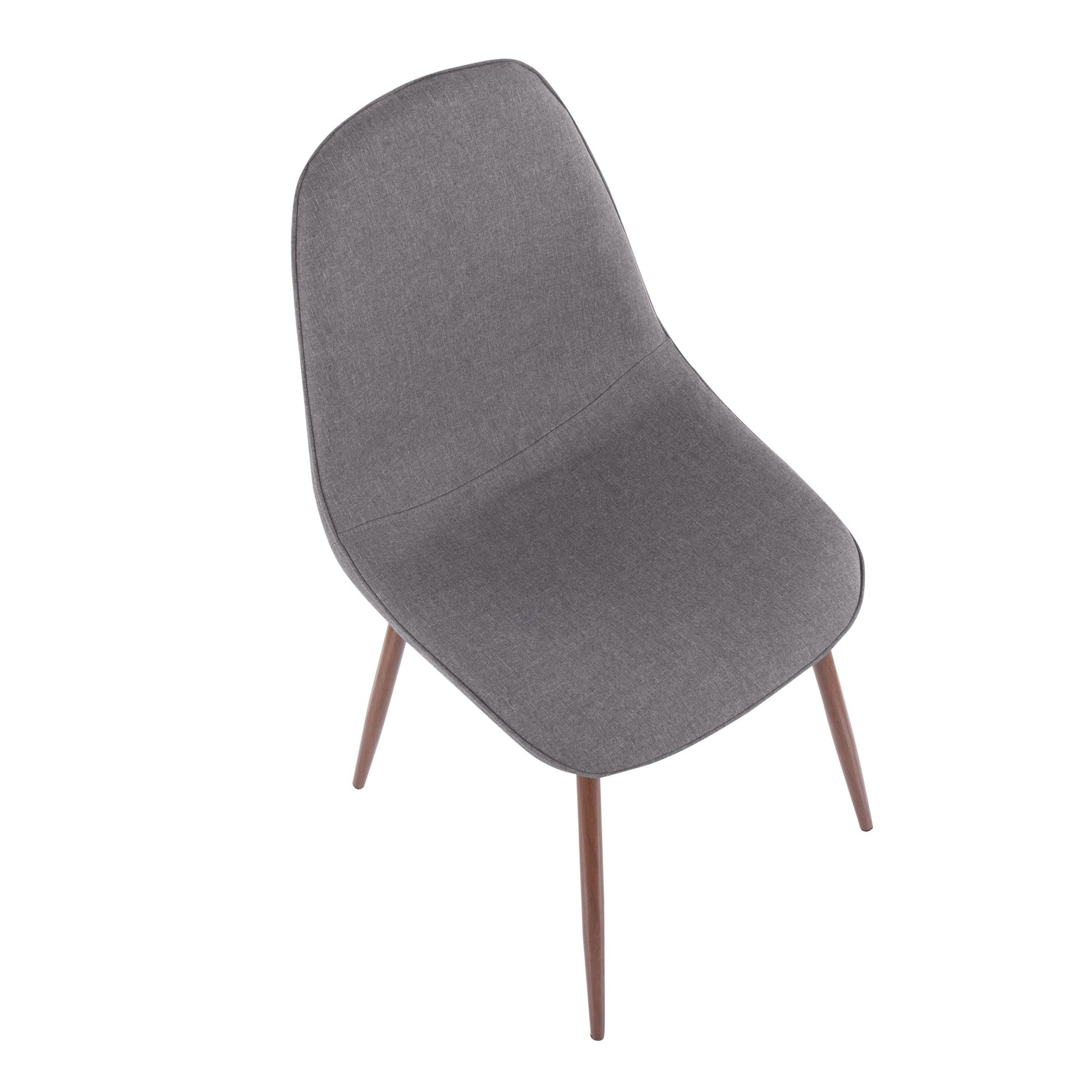 Pebble Contemporary Chair in Walnut Metal and Beige Fabric By LumiSource - Set of 2 | Dining Chairs | Modishstore - 11