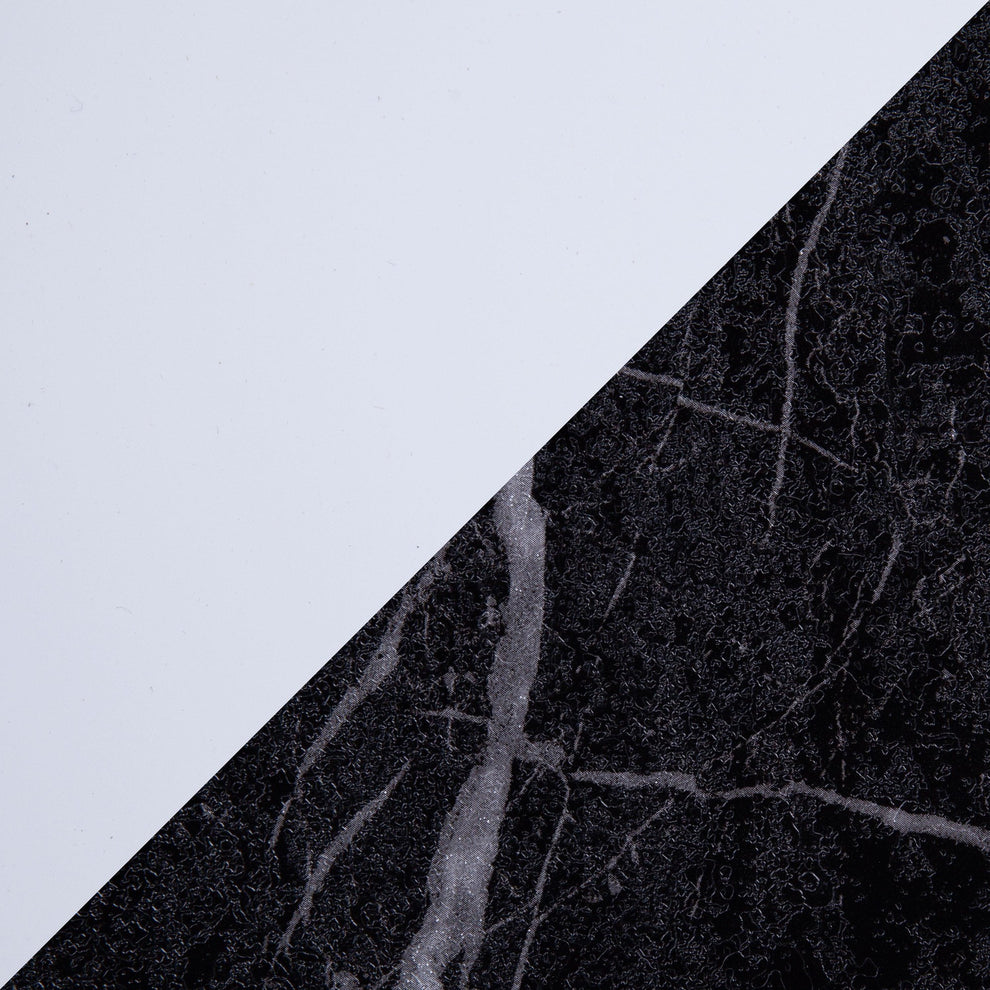 Pebble Modern Table with White Metal Base and Black Marble Veneer Table Top By LumiSource | Dining Tables | Modishstore - 2