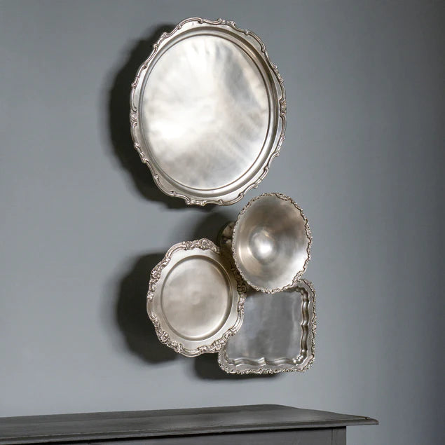 Pewter Platter 13"D Round Wall By Gold Leaf Design Group | Wall Art | Modishstore - 4