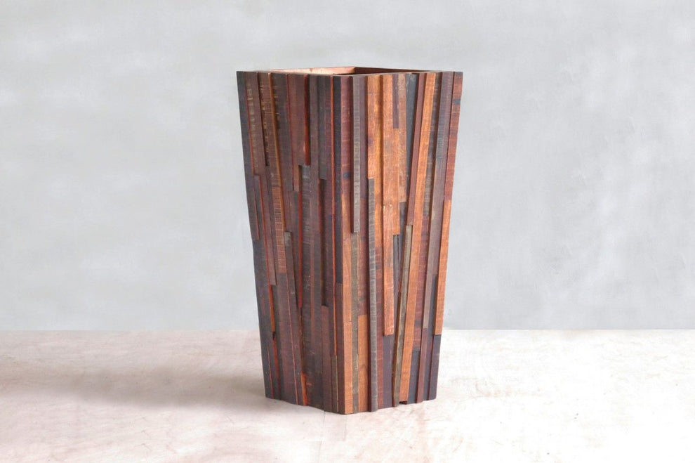 Masaya Planter, Mixed Hardwood, Indoor/Outdoor | Planters, Troughs & Cachepots | Modishstore - 2
