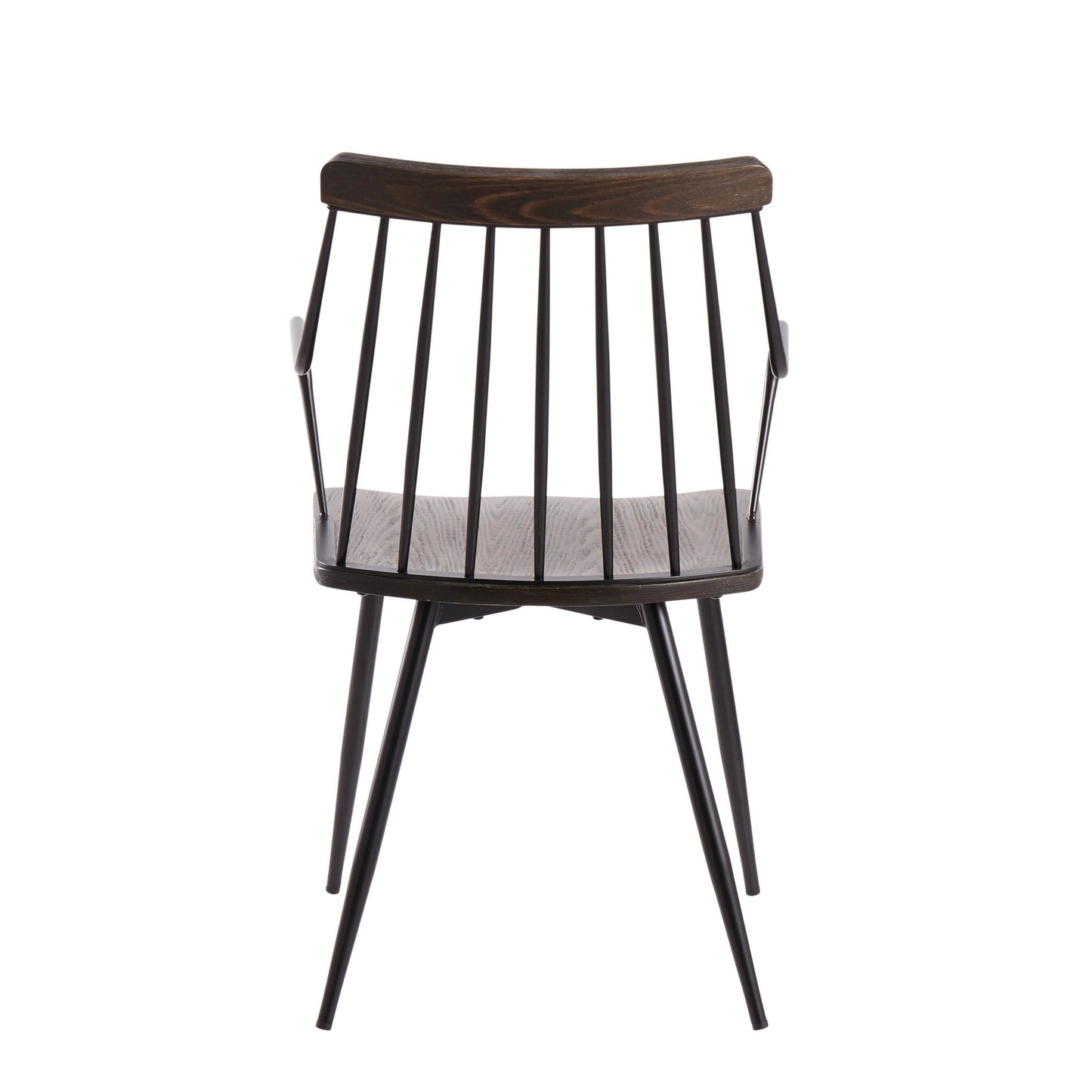 Preston Farmhouse Accent/Dining Chair in Black Metal and Dark Walnut Wood By LumiSource - Set of 2 | Dining Chairs | Modishstore - 10