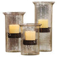 Kalalou Original Glass Candle Cylinder With Rustic Insert-2