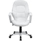 Flash Furniture QD-5058M-WHITE-GG Mid-Back White Leather Executive Swivel Office Chair With Synchro-Tilt Mechanism | Office Chairs | Modishstore-4