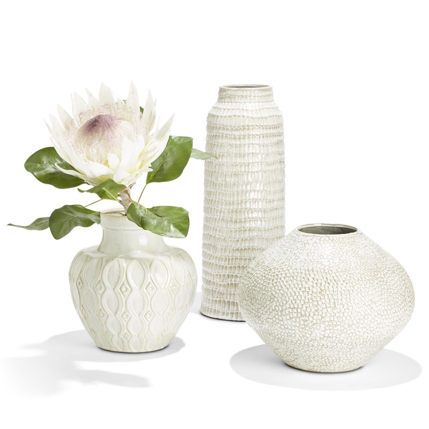 Beige Artisan Vase Set Of 3 By Tozai Home | Vases | Modishstore -2