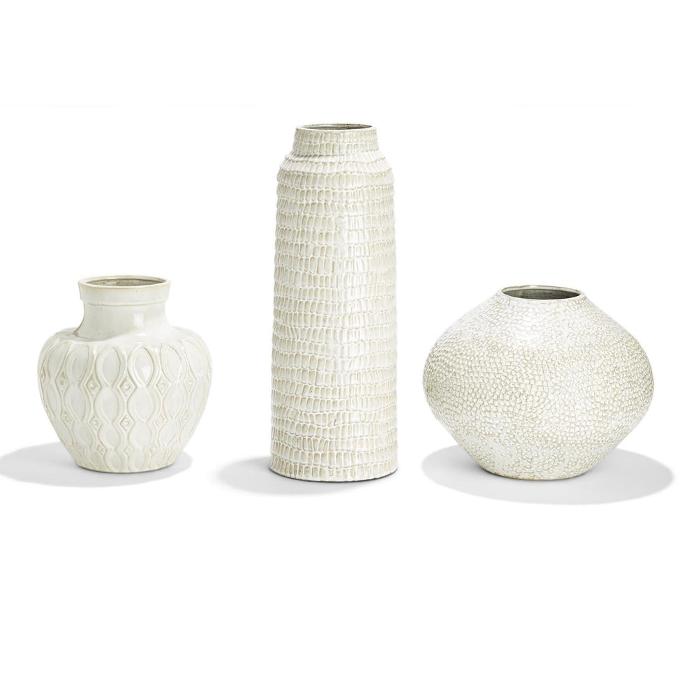 Beige Artisan Vase Set Of 6 By Tozai Home | Vases | Modishstore - 3