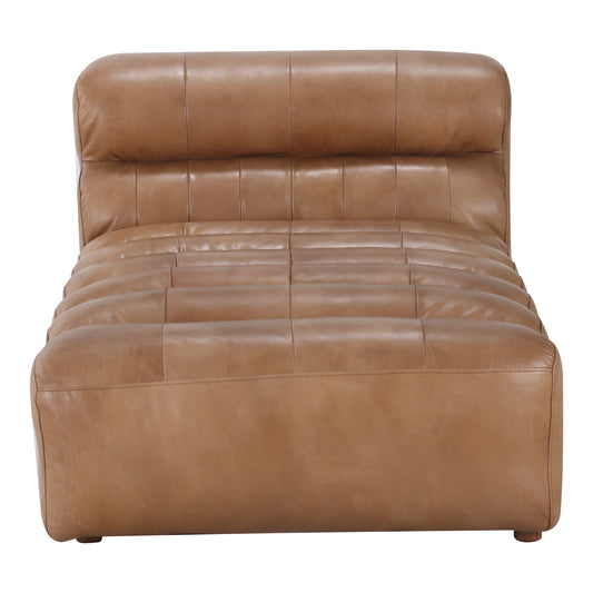 RAMSAY LEATHER CHAISE TAN | Modishstore | Chairs & Recliners