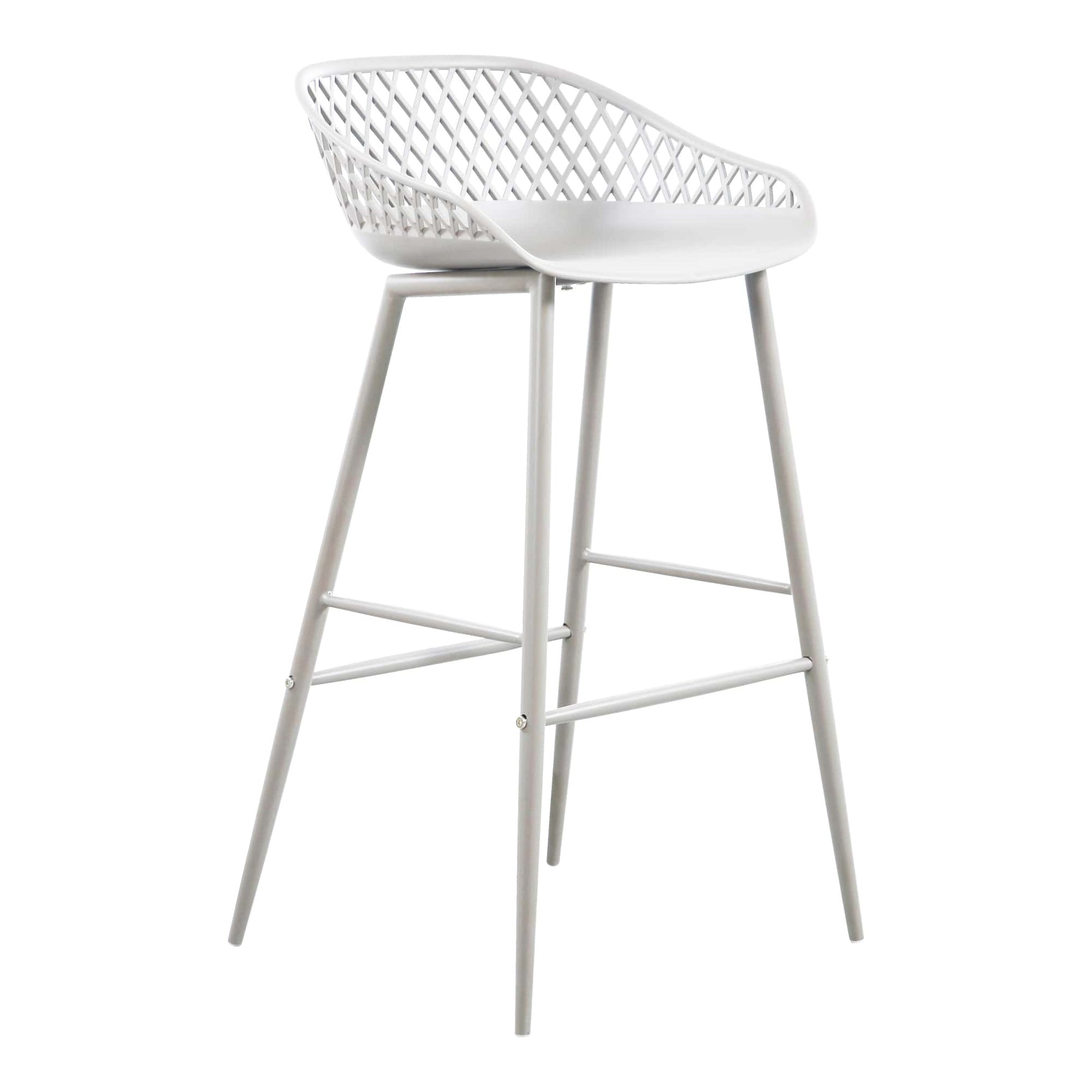 Piazza Outdoor Barstool White-Set Of Two By Moe's Home Collection | Bar Stools | Modishstore - 2