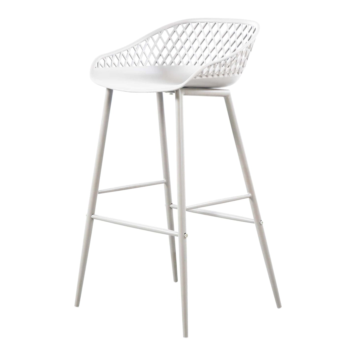 Moe's Home Collection Piazza Outdoor Barstool White-Set Of Two | Modishstore | Bar Stools-3