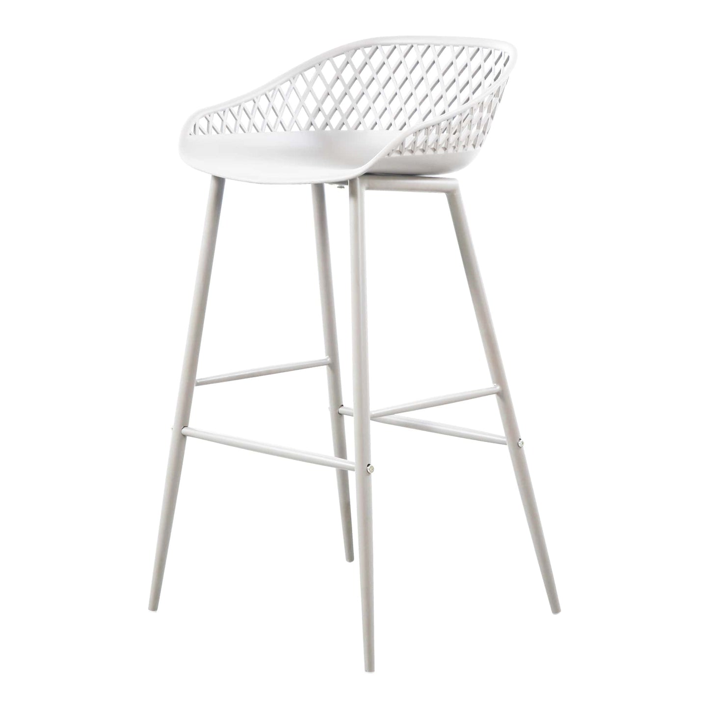 Piazza Outdoor Barstool White-Set Of Two By Moe's Home Collection | Bar Stools | Modishstore - 3