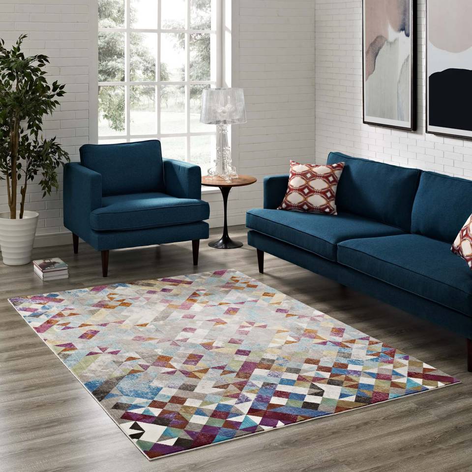 Modway Lavendula Triangle Mosaic 8x10 Area Rug - R-1089-810 | Rugs | Modishstore - 1