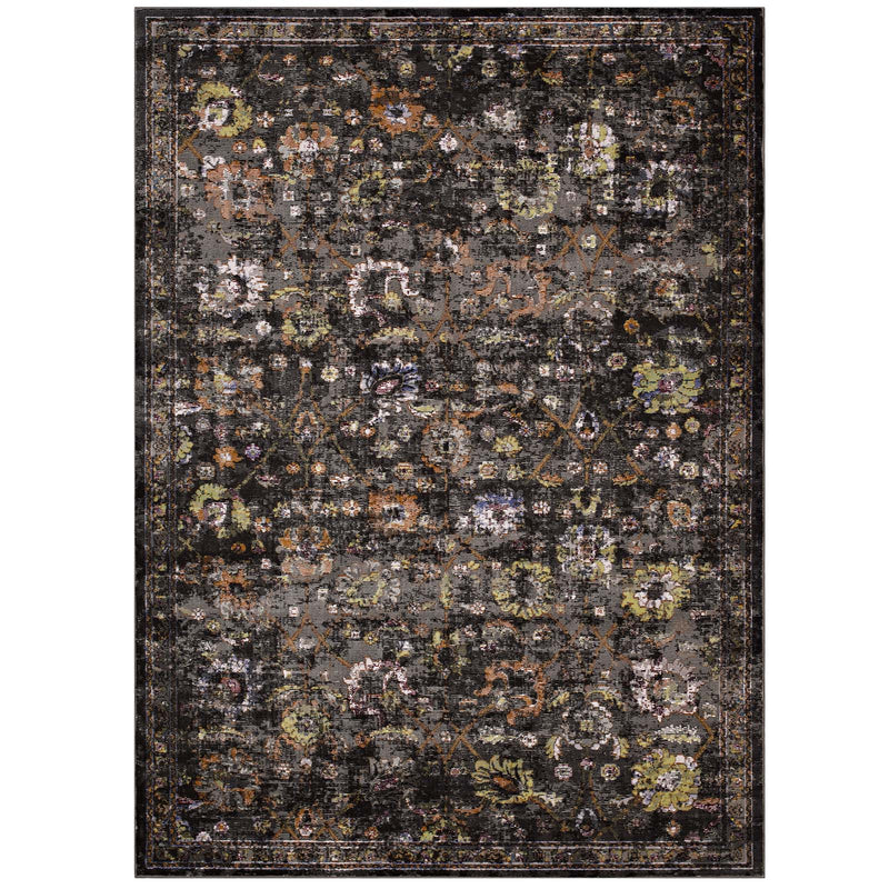 Modway Minu Distressed Floral Lattice 4x6 Area Rug - R-1091-46 | Rugs | Modishstore - 1