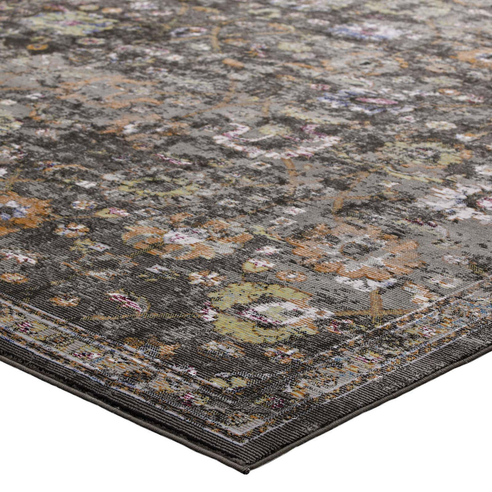 Modway Minu Distressed Floral Lattice 4x6 Area Rug - R-1091-46 | Rugs | Modishstore - 3