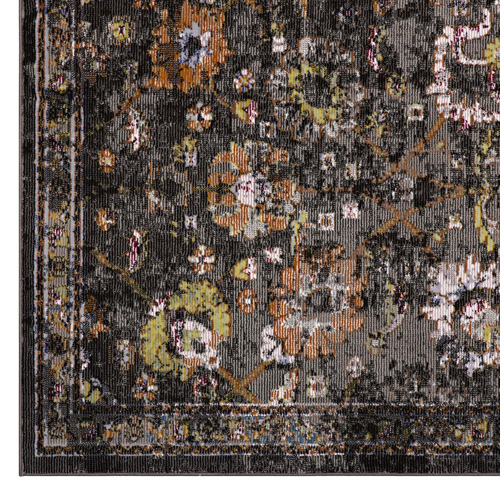 Modway Minu Distressed Floral Lattice 5x8 Area Rug - R-1091A-58 | Rugs | Modishstore - 2