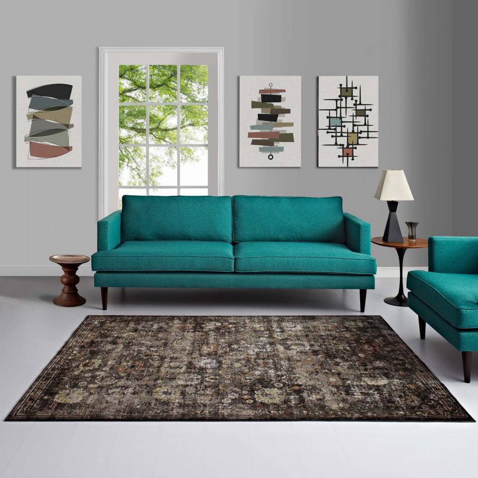 Modway Minu Distressed Floral Lattice 8x10 Area Rug - R-1091A-810 | Modishstore - 7