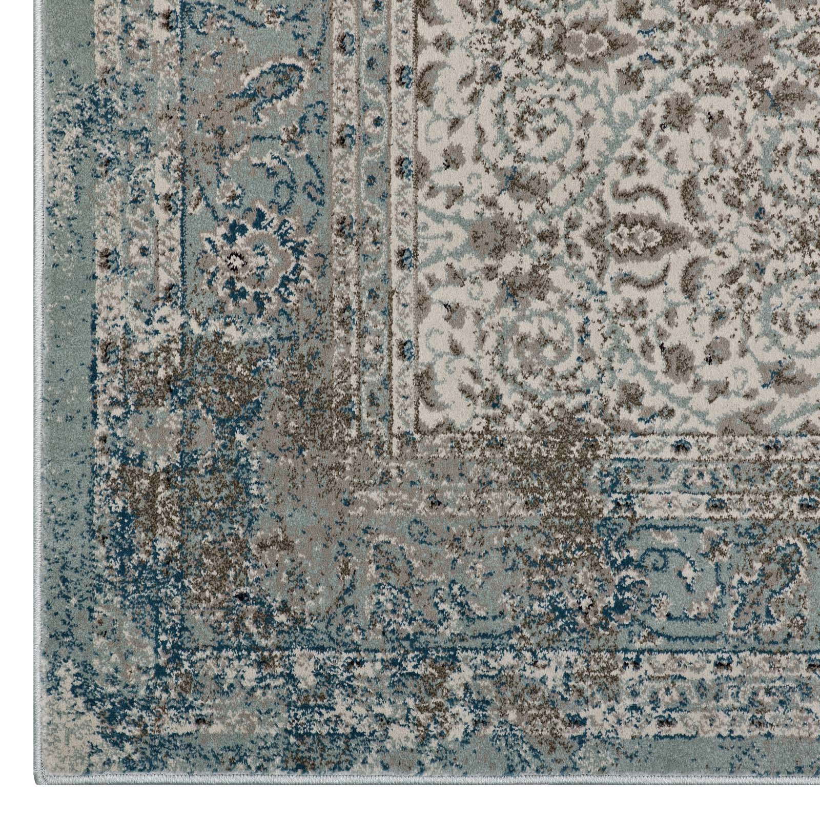 Modway Dilys Distressed Vintage Floral Lattice 5x8 Area Rug - R-1103-58 | Rugs | Modishstore - 2