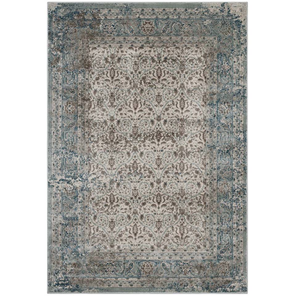 Modway Dilys Distressed Vintage Floral Lattice 8x10 Area Rug - R-1103-810 | Rugs | Modishstore - 3