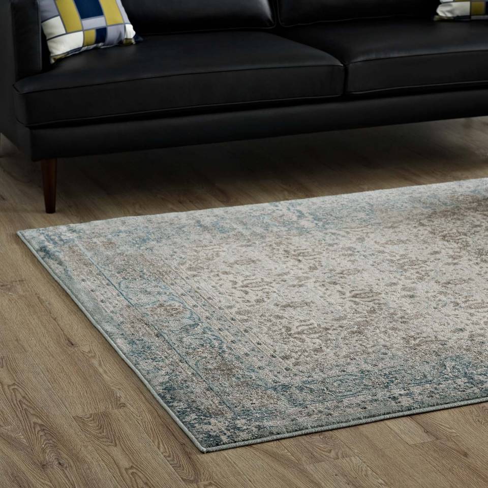 Modway Dilys Distressed Vintage Floral Lattice 8x10 Area Rug - R-1103-810 | Rugs | Modishstore - 8