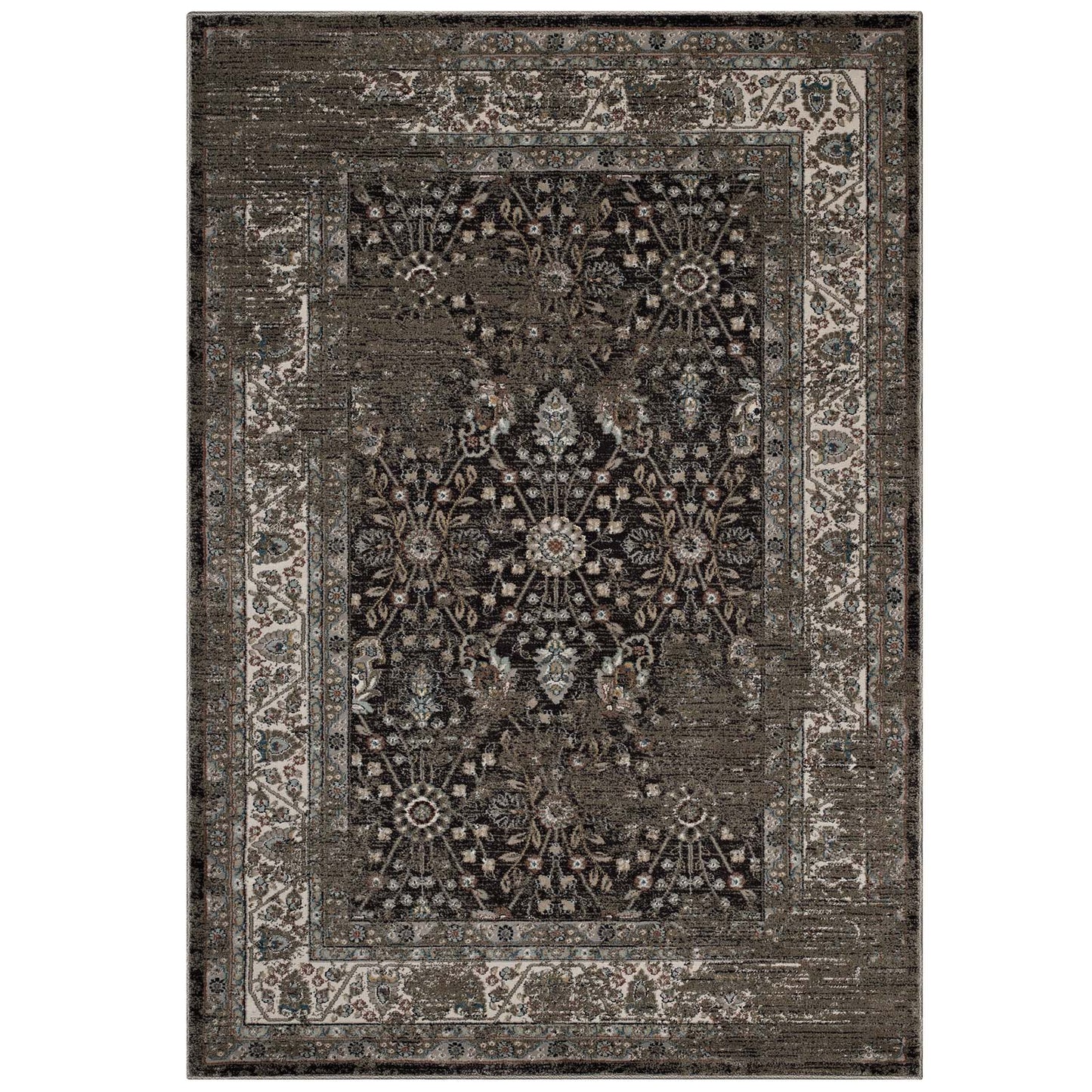 Modway Berit Distressed Vintage Floral Lattice 5x8 Area Rug - R-1104-58 | Rugs | Modishstore - 1