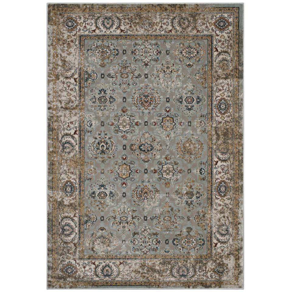 Modway Hisa Distressed Vintage Floral Lattice 5x8 Area Rug - R-1106-58 | Rugs | Modishstore - 2