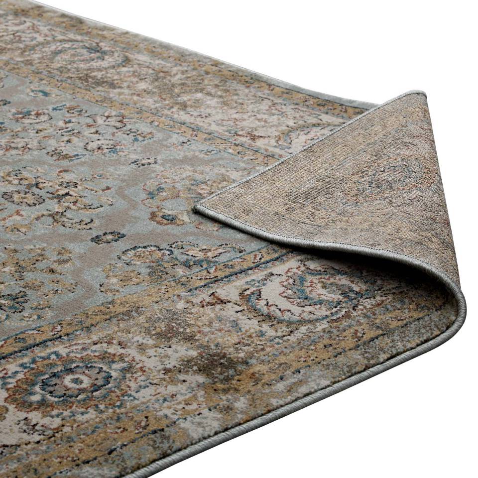 Modway Hisa Distressed Vintage Floral Lattice 5x8 Area Rug - R-1106-58 | Rugs | Modishstore - 5