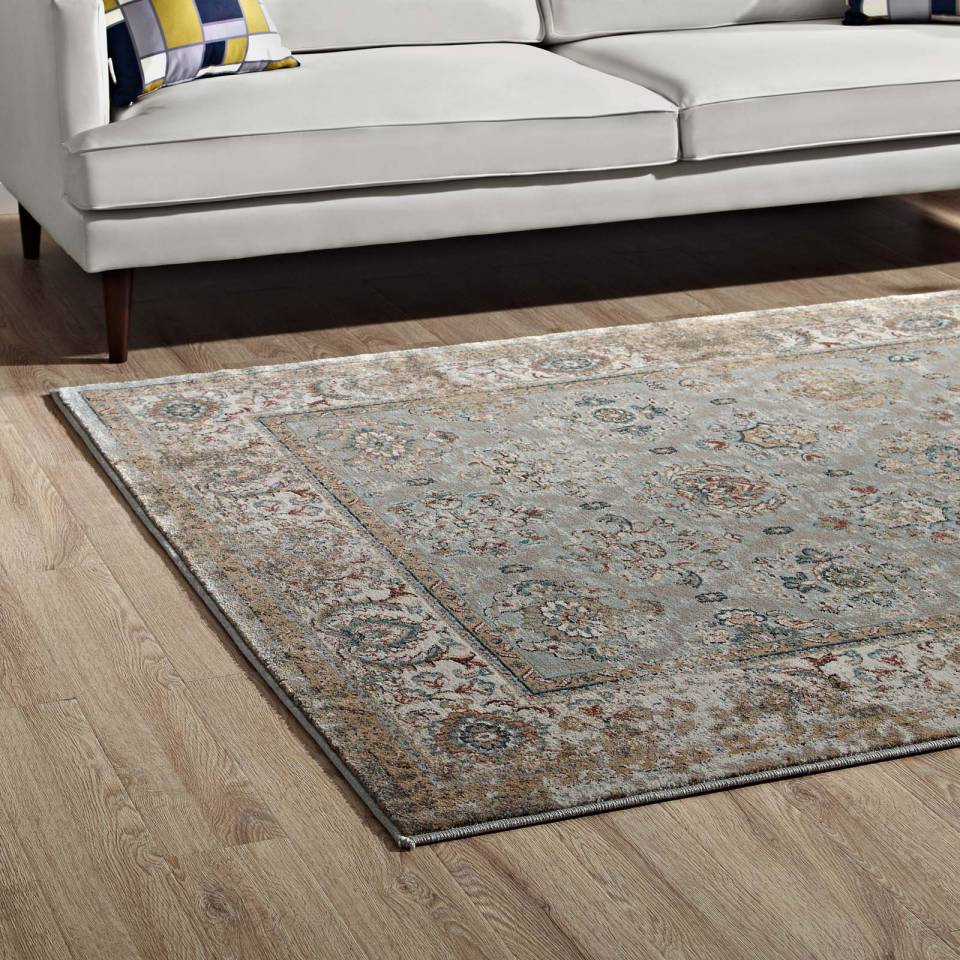 Modway Hisa Distressed Vintage Floral Lattice 5x8 Area Rug - R-1106-58 | Rugs | Modishstore - 7