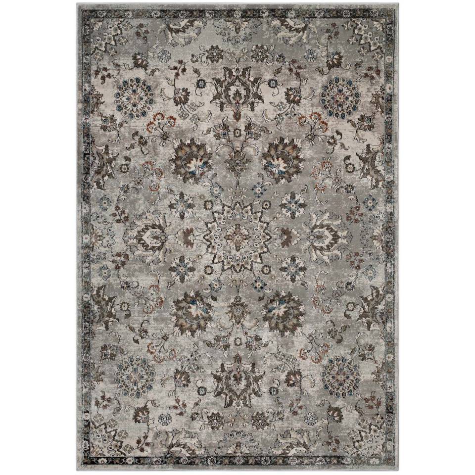 Modway Hana Distressed Vintage Floral
Lattice 8x10 Area Rug - R-1107A-810 | Rugs | Modishstore - 2