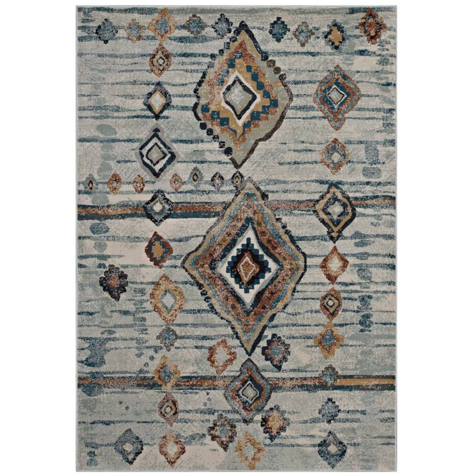 Modway Jenica Distressed Moroccan Tribal Abstract Diamond 8x10 Area Rug - R-1109-810 | Rugs | Modishstore - 2