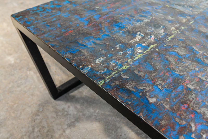 Small Metal Recycled Oil Drum Coffee Table R-1110 by Aire Furniture | Coffee Tables | Modishstore - 2