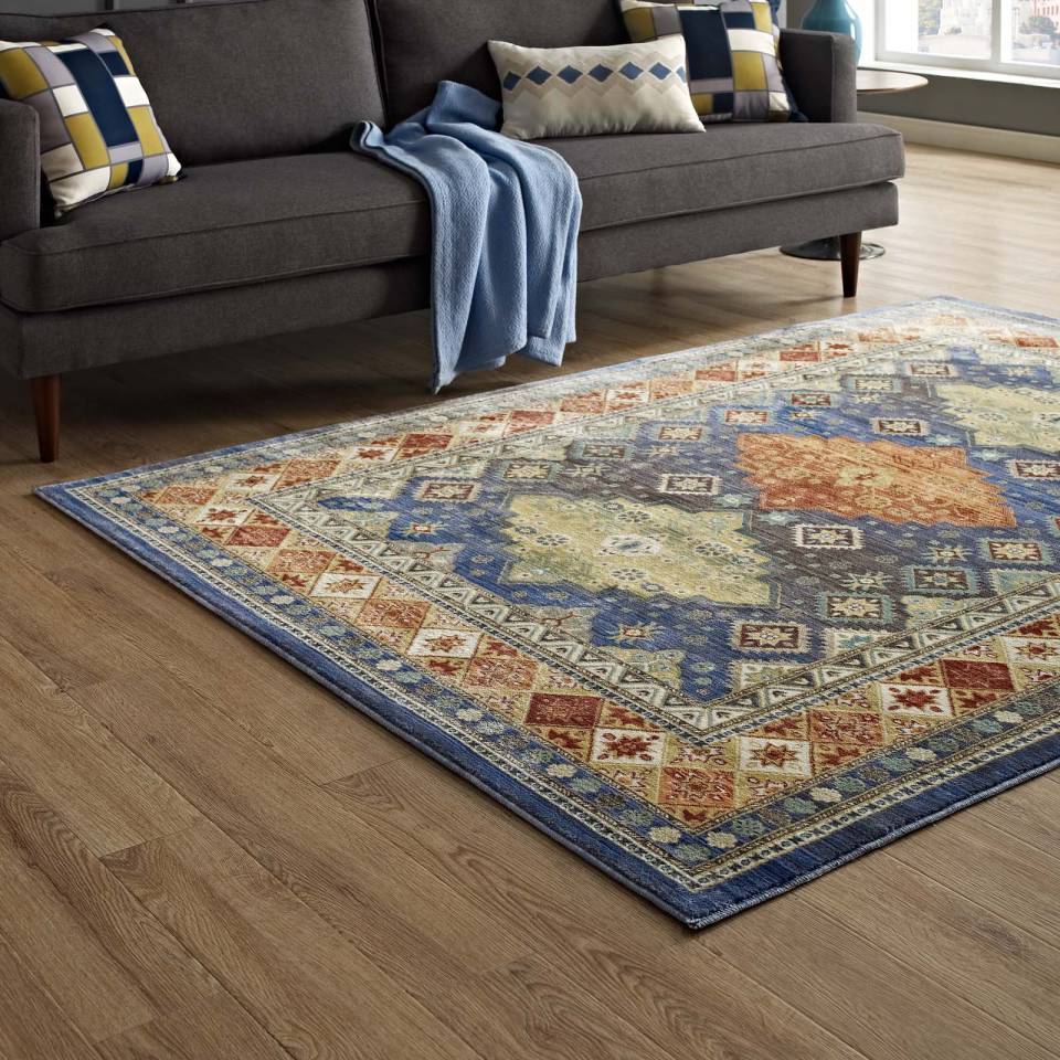 Modway Atzi  Distressed 
Southwestern Diamond Floral 8x10 Area Rug - R-1117-810 | Rugs | Modishstore - 7