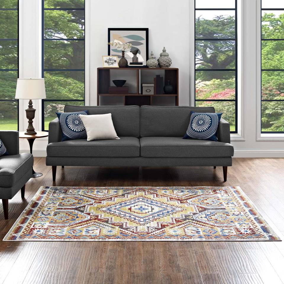 Modway Florita Distressed Southwestern Aztec 8x10 Area Rug - R-1120-810 | Rugs | Modishstore - 8