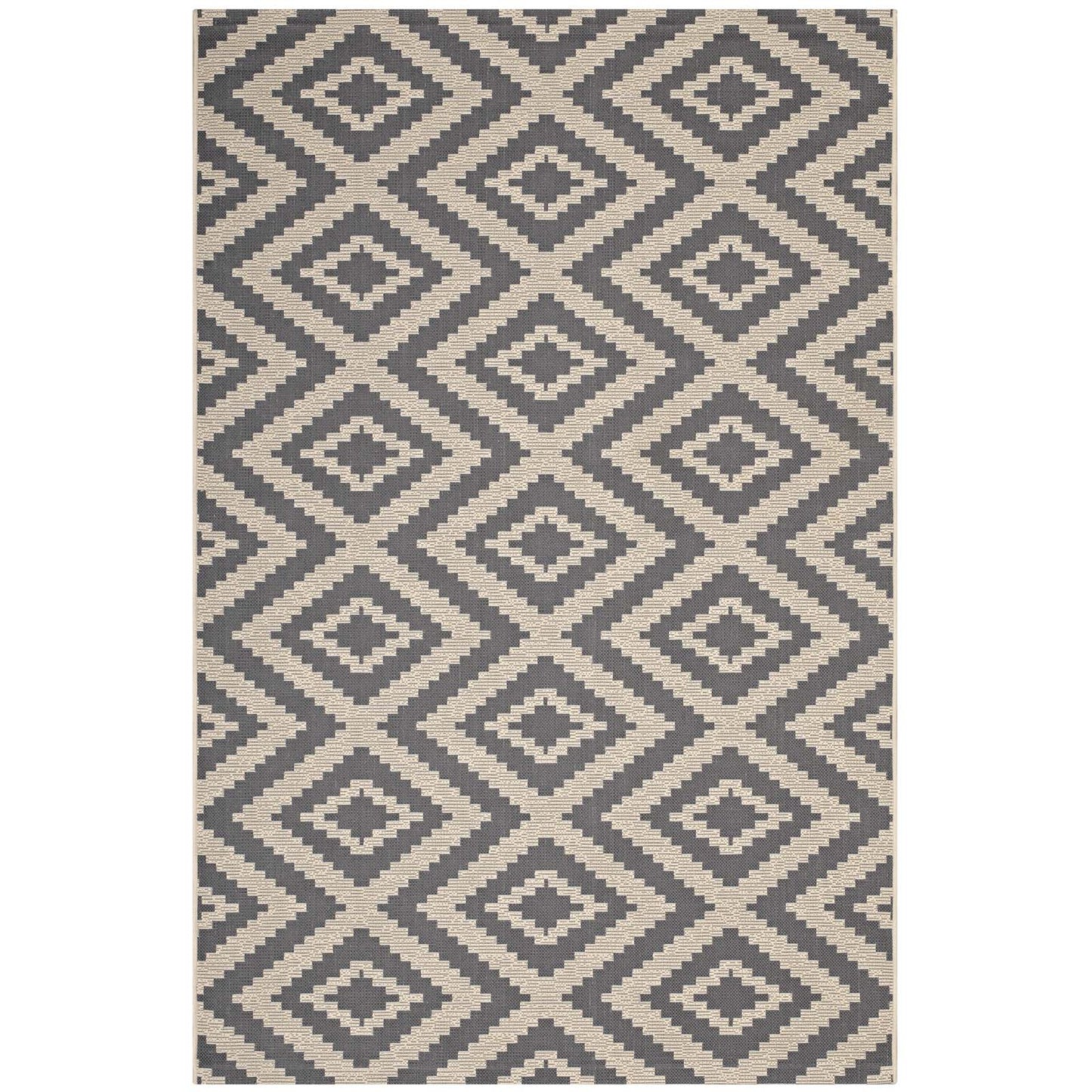 Jagged Geometric Diamond Trellis 9x12 Indoor and Outdoor Area Rug By Modway - R-1135-912 | Rugs | Modishstore - 1