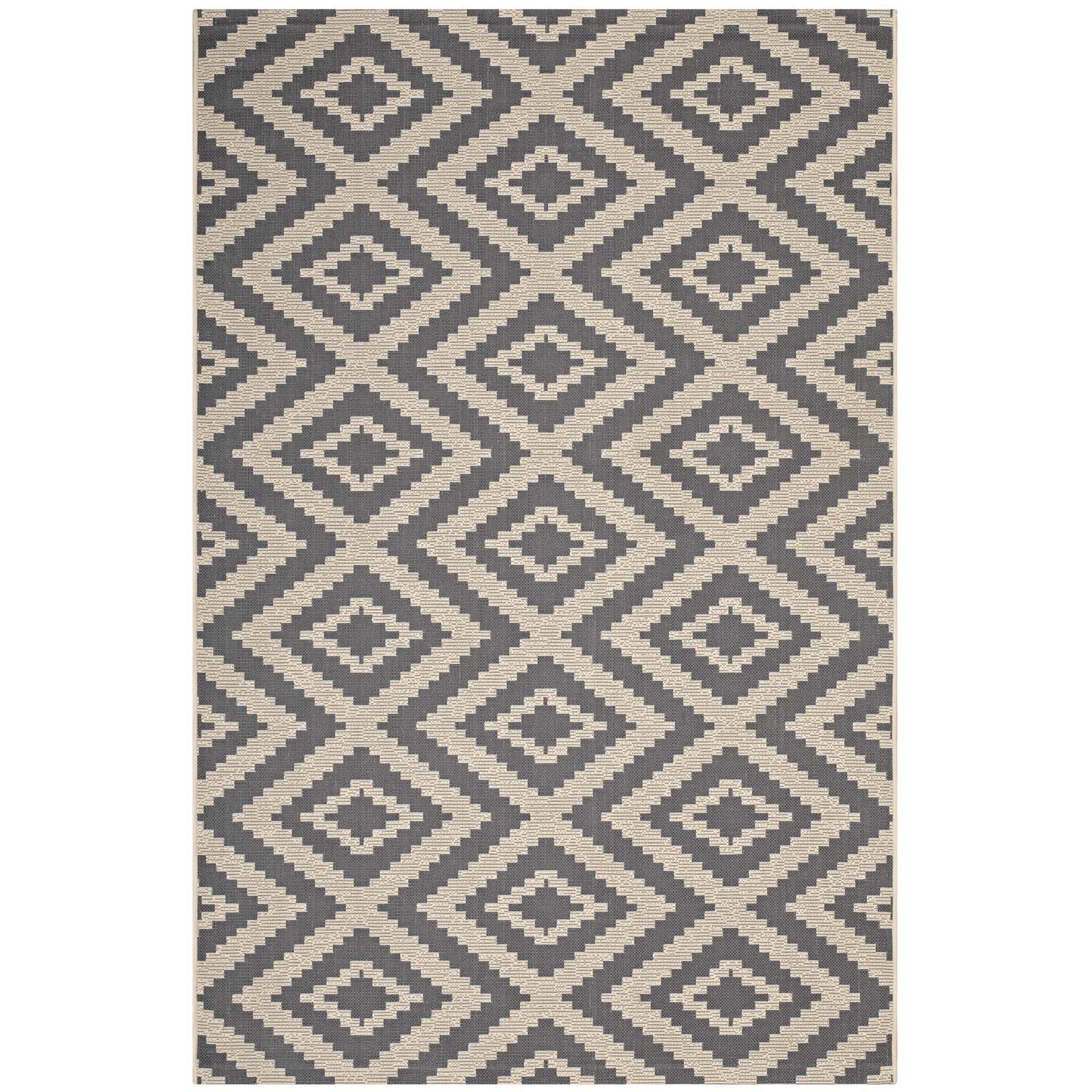 Jagged Geometric Diamond Trellis 9x12 Indoor and Outdoor Area Rug By Modway - R-1135-912 | Rugs | Modishstore - 1