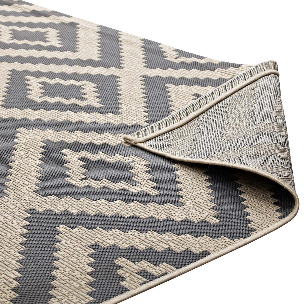 Jagged Geometric Diamond Trellis 9x12 Indoor and Outdoor Area Rug By Modway - R-1135-912 | Rugs | Modishstore - 3