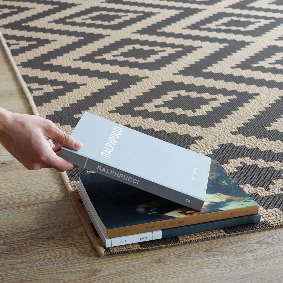 Jagged Geometric Diamond Trellis 9x12 Indoor and Outdoor Area Rug By Modway - R-1135-912 | Rugs | Modishstore - 5
