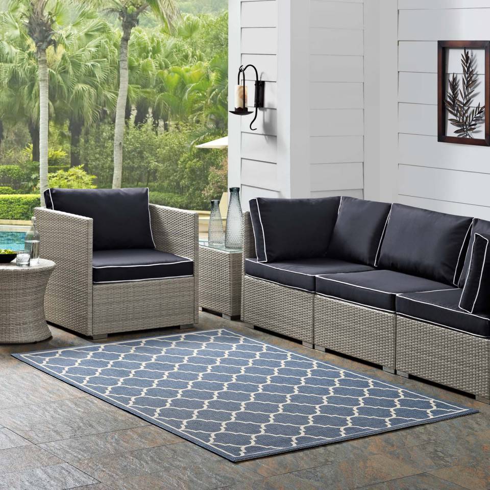 Modway Avena Moroccan Quatrefoil Trellis 8x10 Indoor and Outdoor Area Rug - R-1137-810 | Rugs | Modishstore - 1