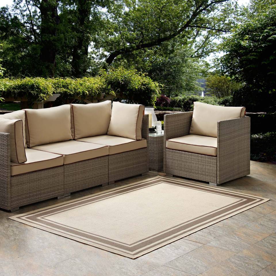 Modway Rim Solid Border 8x10 Indoor and Outdoor Area Rug - R-1140-810 | Rugs | Modishstore - 1