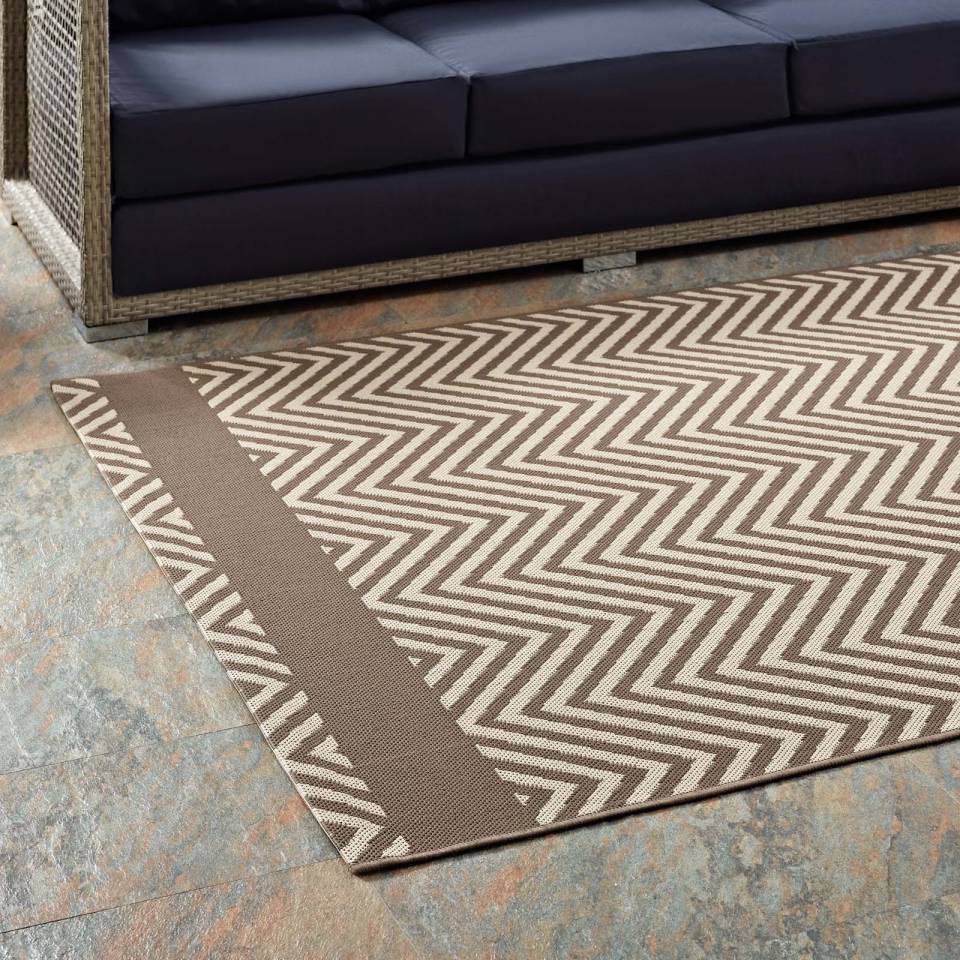 Modway Optica Chevron With End Borders 8x10 Indoor and Outdoor Area Rug - R-1141-810 | Rugs | Modishstore - 6