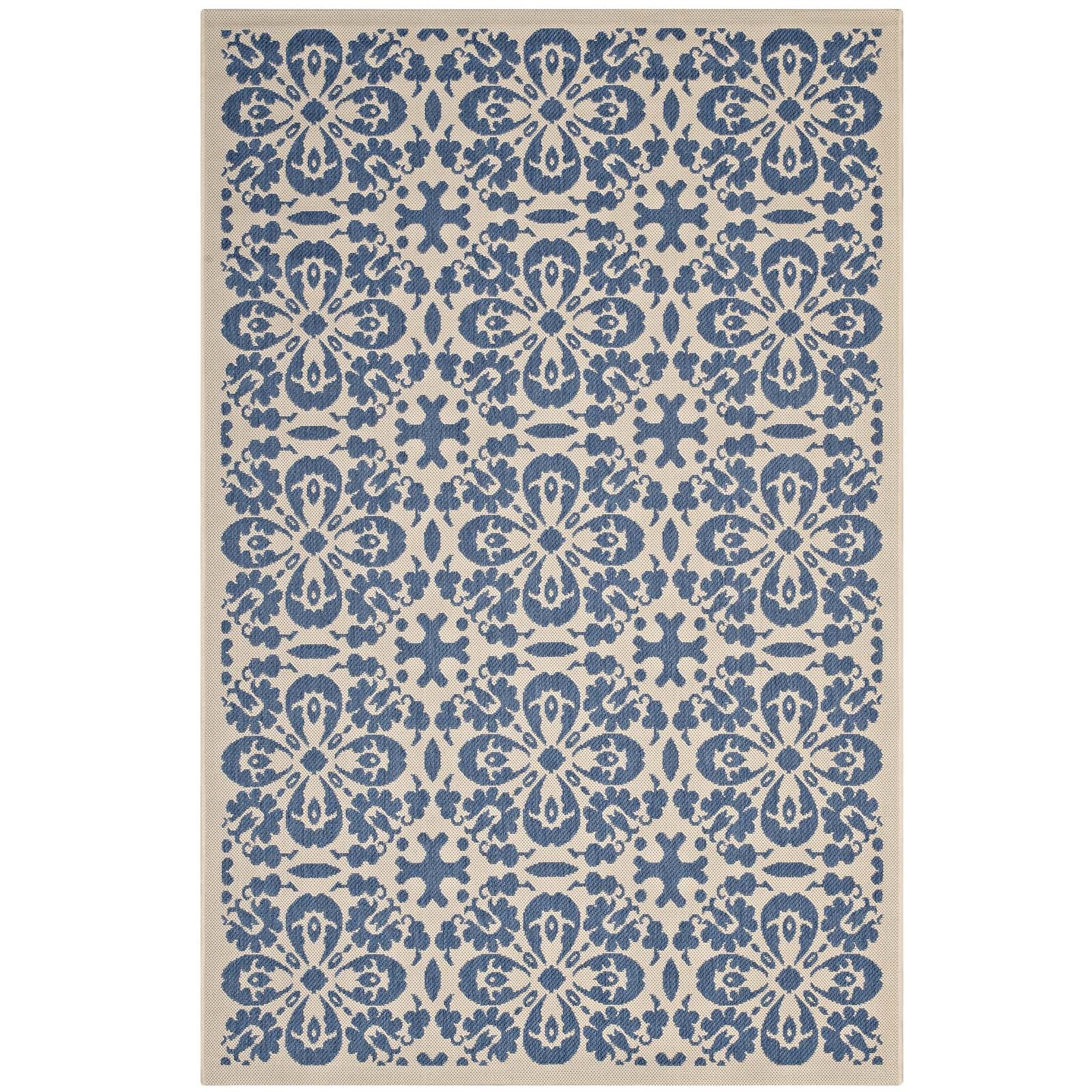Ariana Vintage Floral Trellis 9x12 Indoor and Outdoor Area Rug By Modway | Rugs | Modishstore
