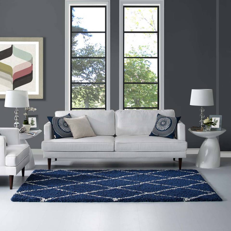 Modway Toryn Diamond Lattice 5x8 Shag Area Rug - R-1144-58 | Rugs | Modishstore - 7