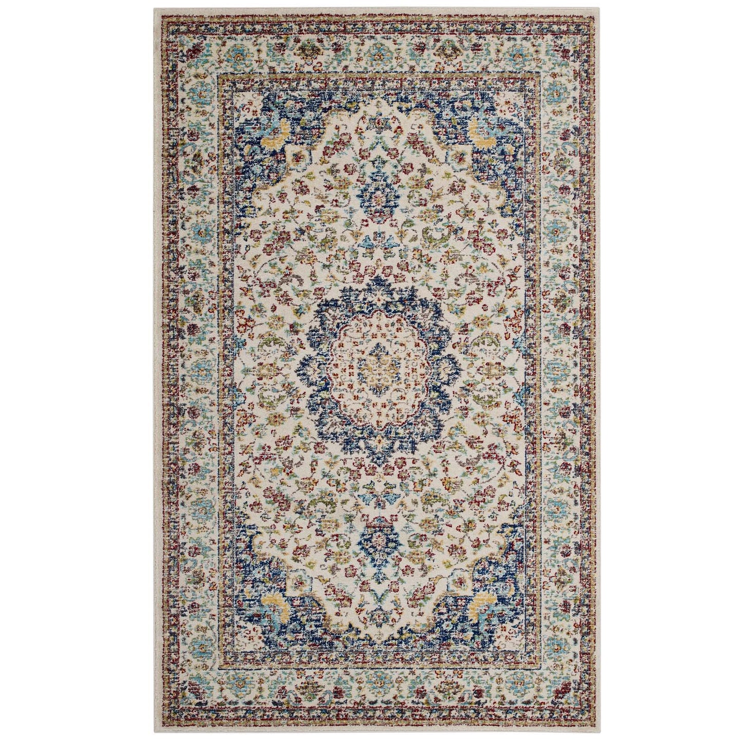 Modway Meryam Distressed Persian Medallion 5x8 Area Rug - R-1147-58 | Rugs | Modishstore - 1