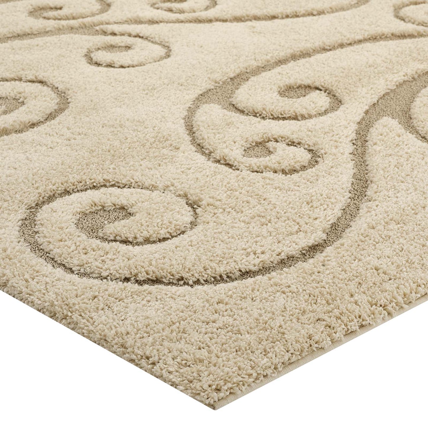 Modway Jubilant Sprout Scrolling Vine 5x8 Shag Area Rug - R-1148-58 | Rugs | Modishstore - 3