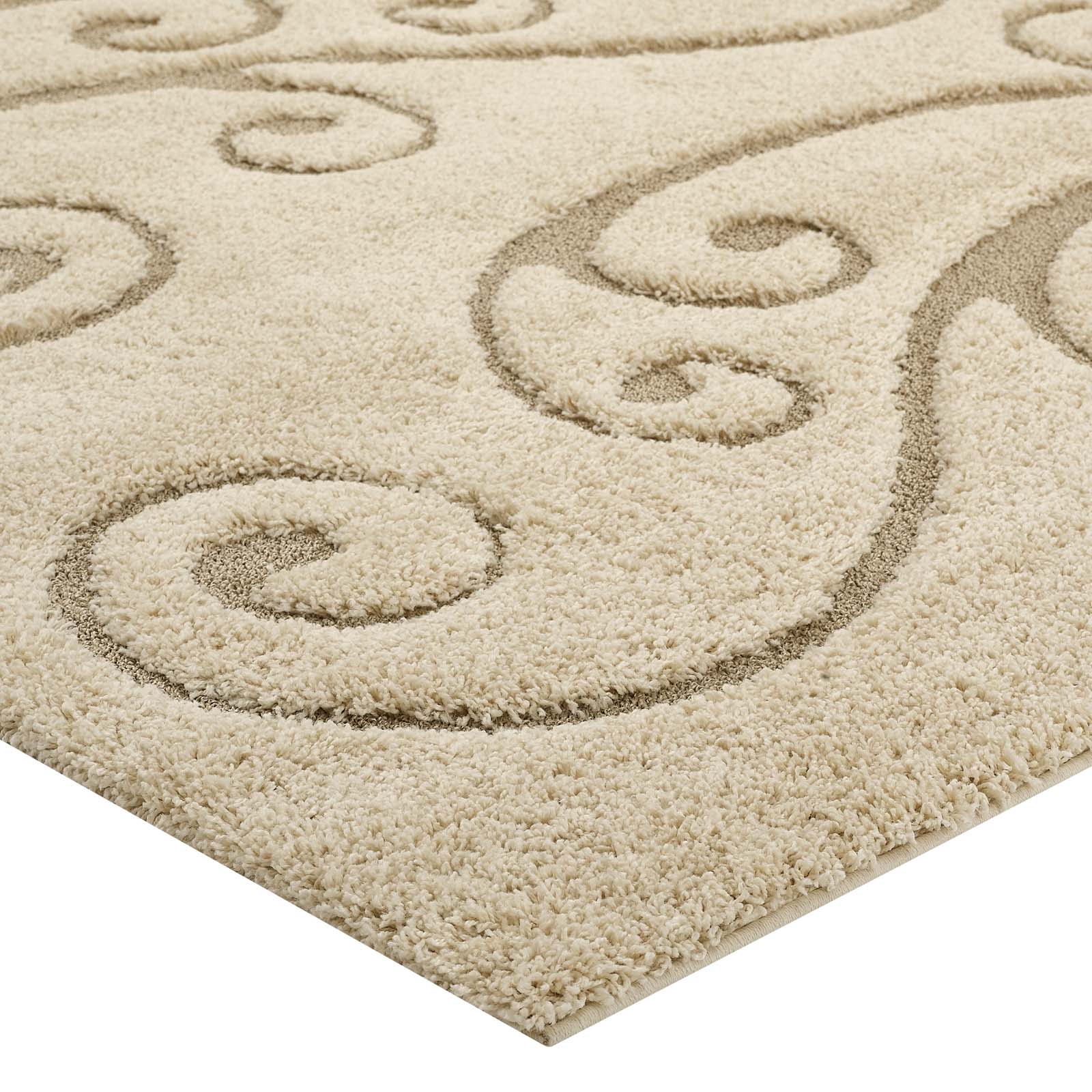 Modway Jubilant Sprout Scrolling Vine 5x8 Shag Area Rug - R-1148-58 | Rugs | Modishstore - 3