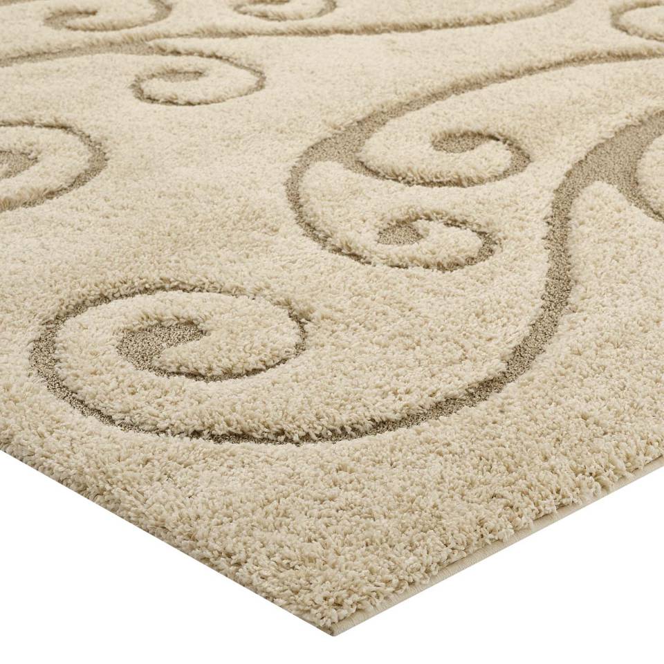 Modway Jubilant Sprout Scrolling Vine 8x10 Shag Area Rug - R-1148-810 | Rugs | Modishstore - 4