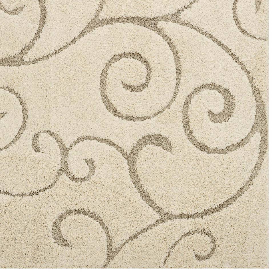 Modway Jubilant Burgeon Scrolling Vine 5x8 Shag Area Rug - R-1151-58 | Rugs | Modishstore - 3