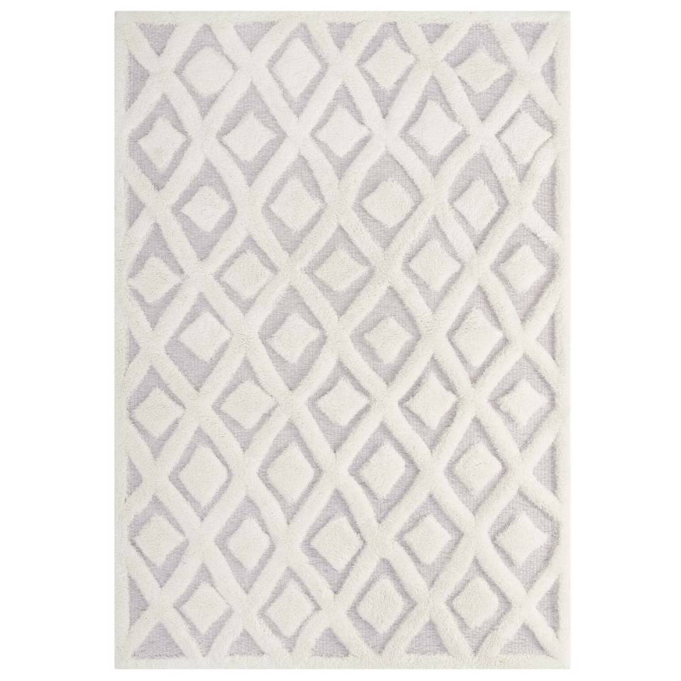 Modway Whimsical Morsel Abstract Diamond Lattice 5x8 Shag Area Rug - R-1152-58 | Rugs | Modishstore - 2