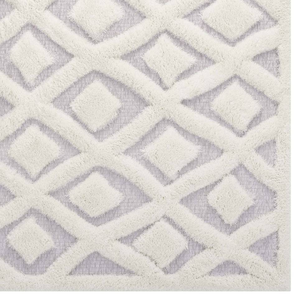 Modway Whimsical Morsel Abstract Diamond Lattice 5x8 Shag Area Rug - R-1152-58 | Rugs | Modishstore - 3