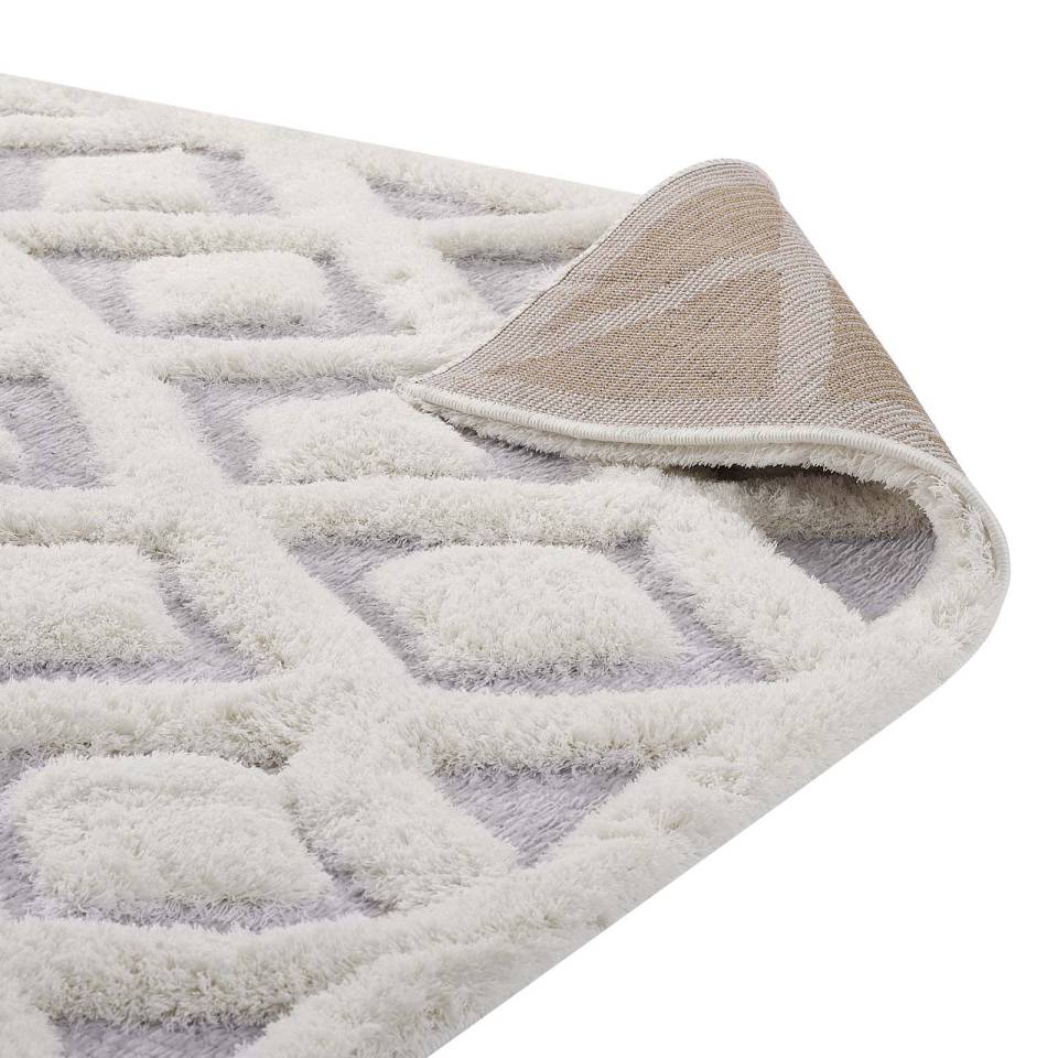 Modway Whimsical Morsel Abstract Diamond Lattice 5x8 Shag Area Rug - R-1152-58 | Rugs | Modishstore - 5