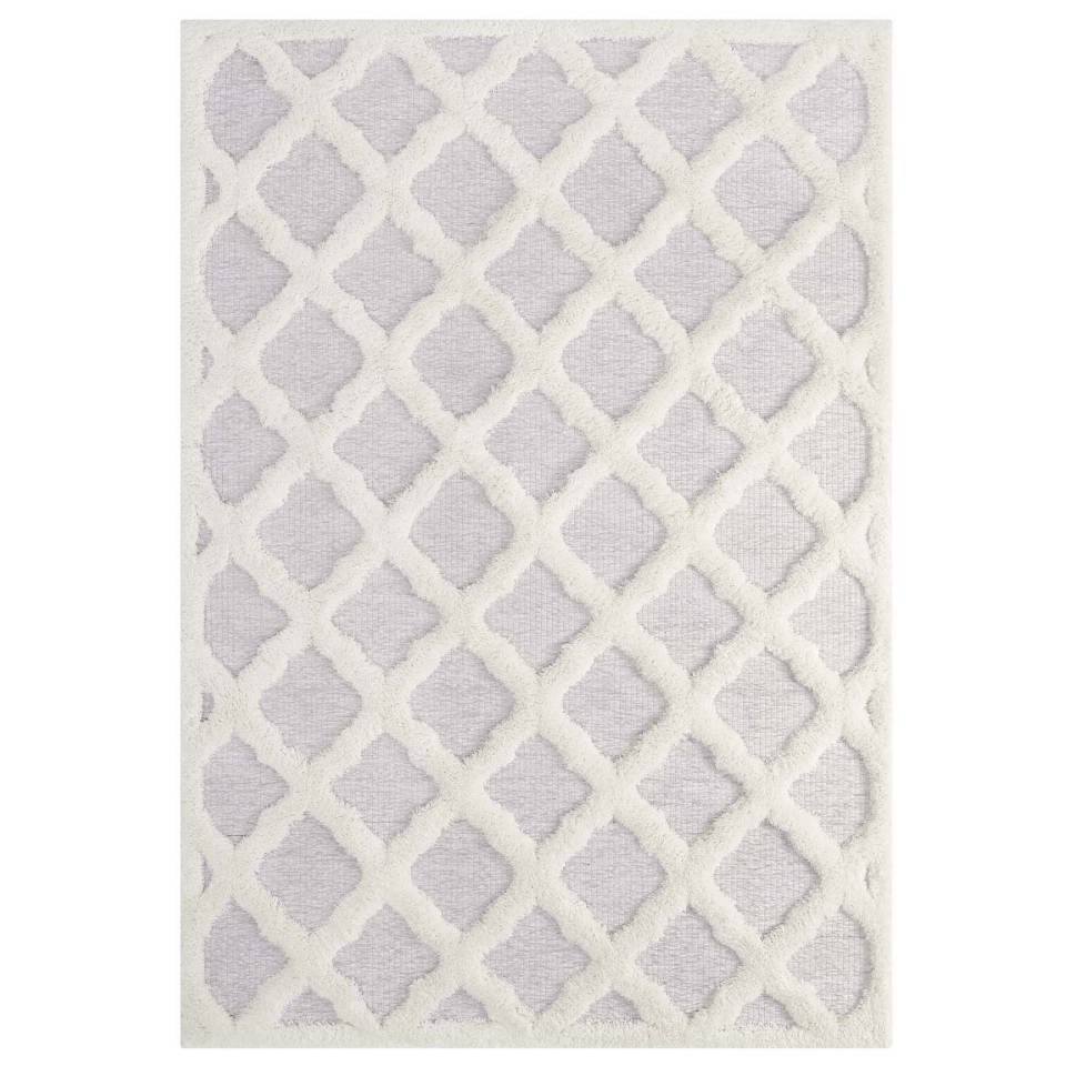 Modway Whimsical Regale Abstract Moroccan Trellis 5x8 Shag Area Rug | Rugs | Modishstore-2