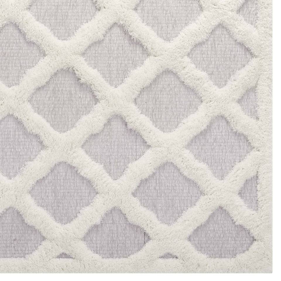 Modway Whimsical Regale Abstract Moroccan Trellis 5x8 Shag Area Rug | Rugs | Modishstore-3