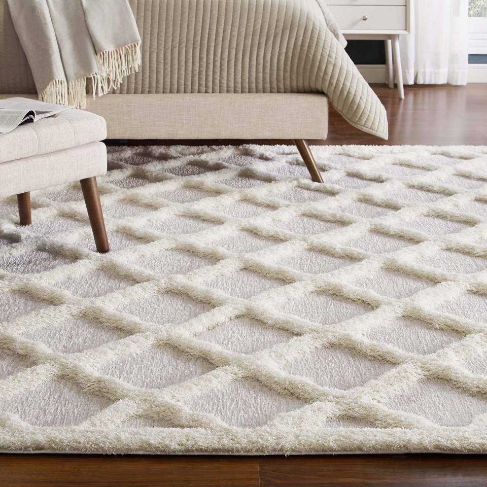Modway Whimsical Regale Abstract Moroccan Trellis 5x8 Shag Area Rug | Rugs | Modishstore-7